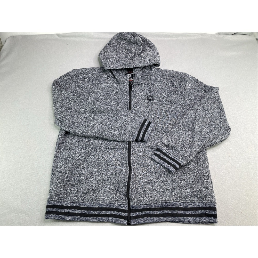 Akademiks Hoodie Mens Medium Black Gray Full Zip Sweatshirt Pullover